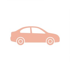 Fototapeta premium Light Pink Sedan Car Side Profile Illustration