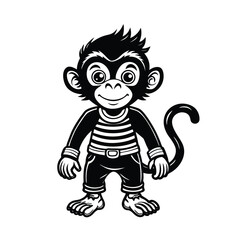 cartoon monkey silhouette illustration 