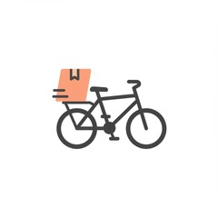 Bicycle Delivery Service Package Illustration