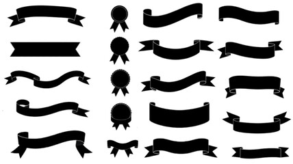 Ribbon banner set. Simple ribbons. Vector