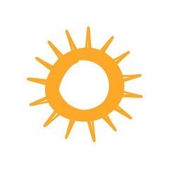 Doodle Sun Icon. Hand Drawn Style Vector Illustration