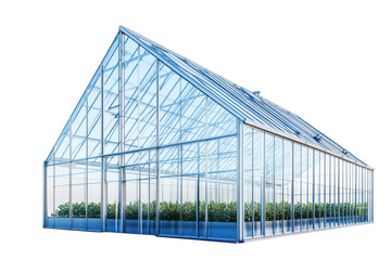 Obraz premium Glass greenhouse with plants inside isolated on transparent background