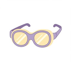 Fototapeta premium Purple and Yellow Round Sunglasses Illustration