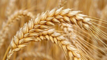 Golden Wheat Heads in a Field