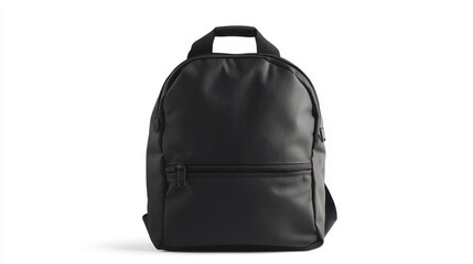 Naklejka premium A 4K photo of mockup black school backpack, white background.
