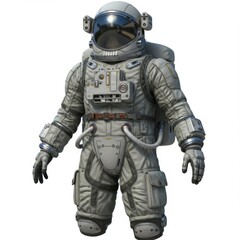 Naklejka premium Astronaut in Gray Spacesuit on White Background
