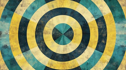Retro Target Circles Abstract Texture.
