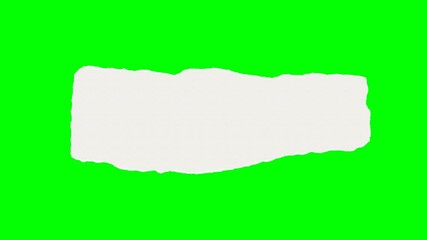 Stop Motion Paper tear border unfolding animation on green screen background	