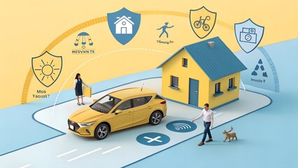 Naklejka premium residential real estate loan financial concept