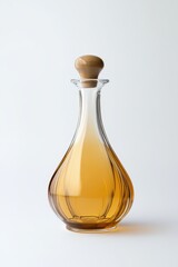 Amber glass decanter with wooden stopper