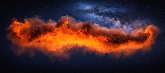 Fototapeta premium Fiery Cloud in the Night Sky