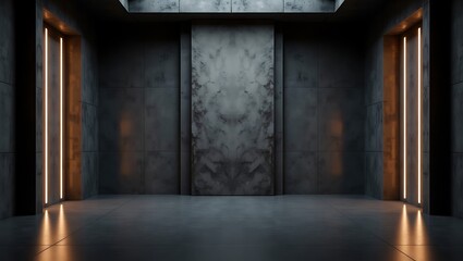 Fototapeta premium Modern Minimalist Interior with Warm LED Lighting and Marble Walls