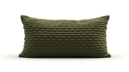 Olive Green Wave Velvet Pillow: Modern Textured Cushion for Home Decor