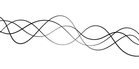 Thin line wavy abstract curvy line design elements with texture, futuristic Stylized line art background. curvy abstract line wave graphic gray background. Vector illustration 