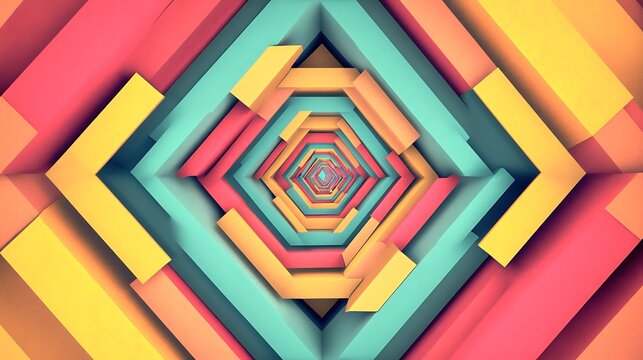 Abstract Colorful Geometric Tunnel. (1)