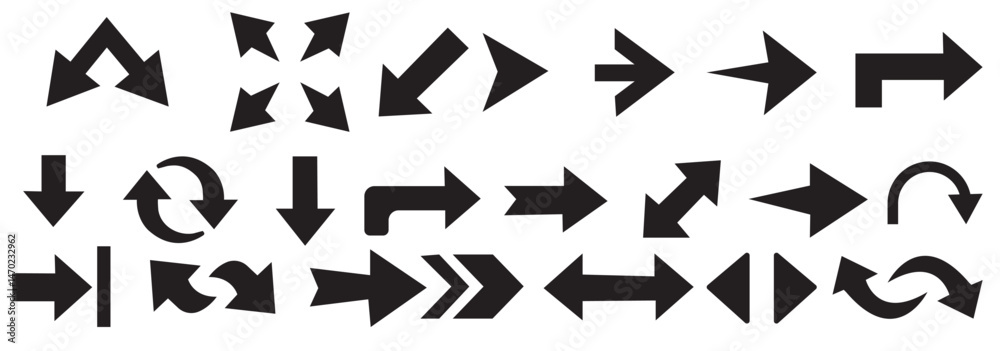 Poster arrow set. arrow icon collection. set different arrows or web design. arrow vector icon. arrows vect