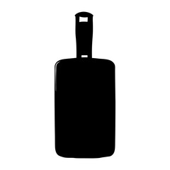 Black Silhouette of a Cutting Board with Rectangular Handle and Hole