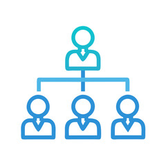 Obraz premium Team Hierarchy Icon Representing Organizational Structure and Leadership Levels