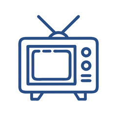 Television Icon Representing Broadcast Display and Media Viewing