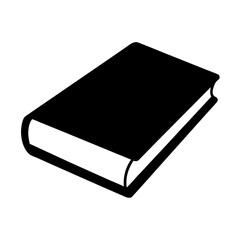 Simple black book illustration for reading, education, or library concepts