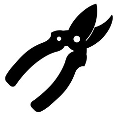 Silhouette of garden pruners or shears tool for trimming plants