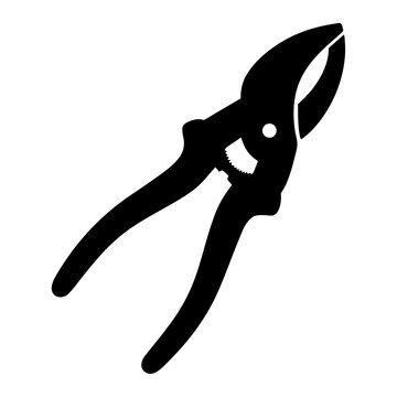 black pruning shears silhouette clip art preview