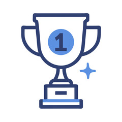 Obraz premium Trophy Icon Representing First Place Achievement and Winning Recognition
