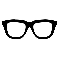 Fototapeta premium Black framed eyeglasses in simple silhouette style offering eye protection