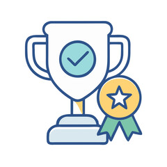 Obraz premium Trophy Icon Representing Verified Achievement and Official Recognition