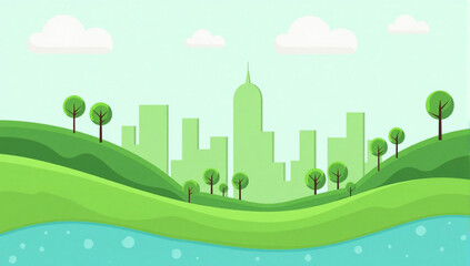 landscape with city
