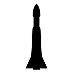 Black and White Silhouette of a Futuristic Rocket or Spacecraft Design