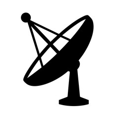 Silhouette of a satellite dish for radio and television communication uses