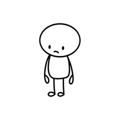 Doodle Stickman Character. Hand Drawn Vector Illustration