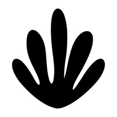 Abstract organic form with rounded tips, a botanical inspired silhouette