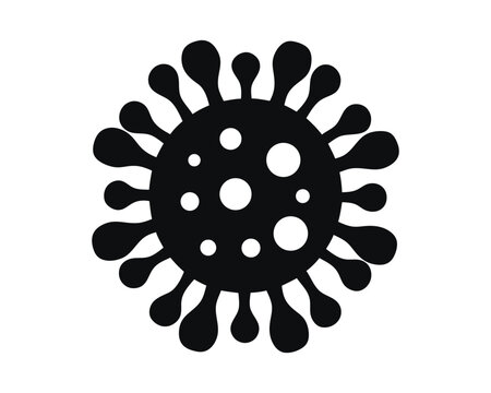 Black Virus Icon,Silhouette & Pandemic Vector Graphic
