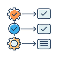 Workflow with Checkpoints Icon Representing Process Management or Task Progress