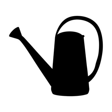 recommend clip art: Silhouette of a watering can for gardening and plant care isolated