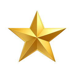 Minimalist Flat Gold Star Icon on White Backdrop