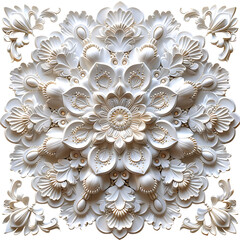 Ornamental flower mandala shape isolated on transparent background