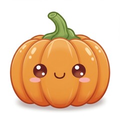 Obraz premium Cute Orange Cartoon Pumpkin Illustration