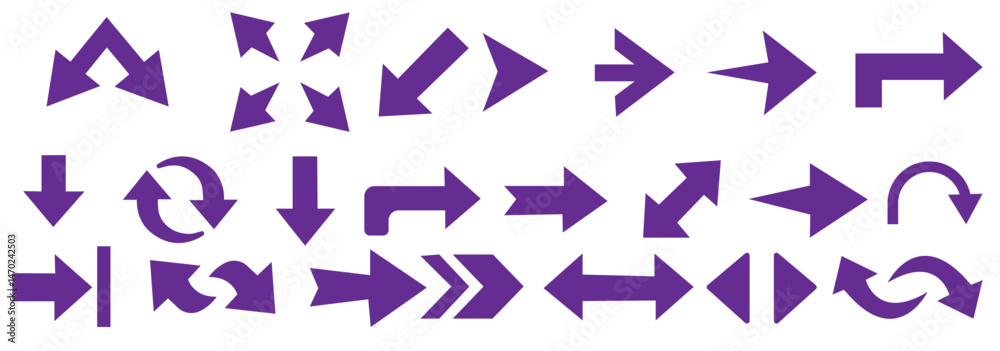 Wall mural arrow set. arrow icon collection. set different arrows or web design. arrow vector icon. arrows vect