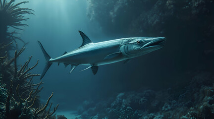 Fototapeta premium Barracuda Swimming in Ocean
