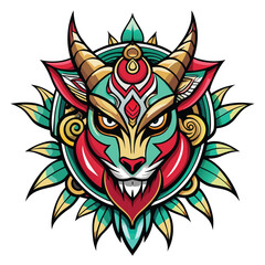 Obraz premium Ornate Mask of a Ferocious Creature