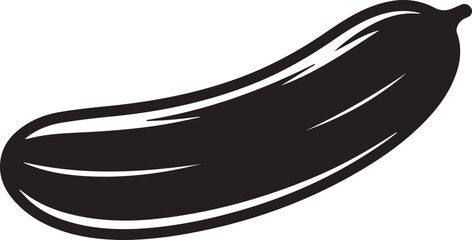 Cucumber Silhouette Vector | Modern Black Vector Art Illustration for Vegan Concepts