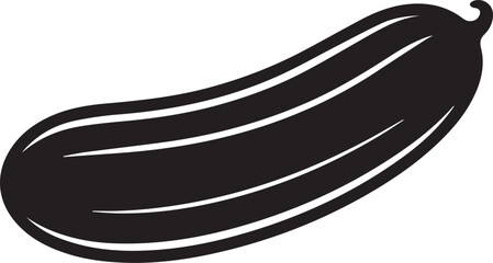 Cucumber Silhouette Vector | Modern Black Vector Art Illustration for Vegan Concepts