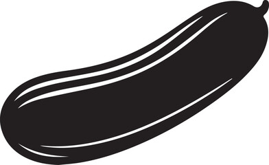 Cucumber Silhouette Vector | Modern Black Vector Art Illustration for Vegan Concepts