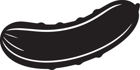 Cucumber Silhouette Vector | Modern Black Vector Art Illustration for Vegan Concepts
