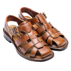 Naklejka premium pair of brown leather shoes