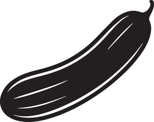 Cucumber Silhouette Vector | Modern Black Vector Art Illustration for Vegan Concepts