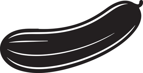 Cucumber Silhouette Vector | Modern Black Vector Art Illustration for Vegan Concepts